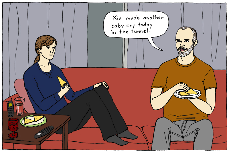 pizza on couch